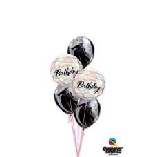 Happy Birthday Marble Balloon Bouquet